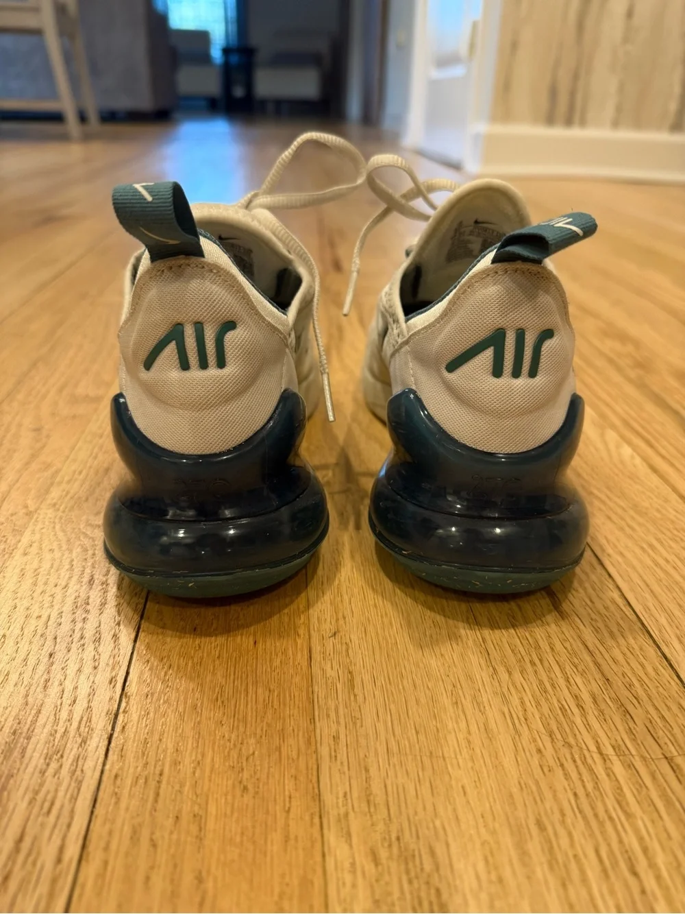 Nike Kids Air Max 270 React White Teal Lace-Up Sneakers